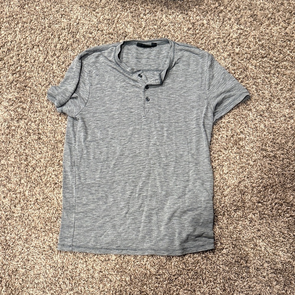 Marc Anthony Light Gray Short Sleeve Henley